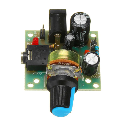 XS-184 Módulo Amplificador de Audio LM386, Con Control de Volumen, 0.5 a 3.25W, 6-12VDC, 1 Canal.