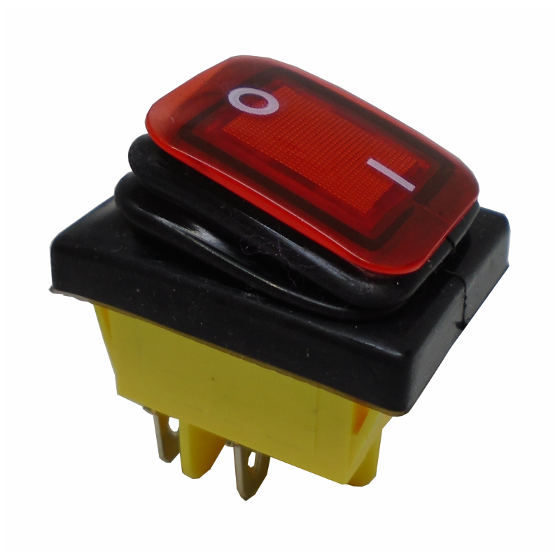 835-093 Switch Balancin Redondo con Piloto Color Amarillo 3 Pines 6A 250V / 10A 125V