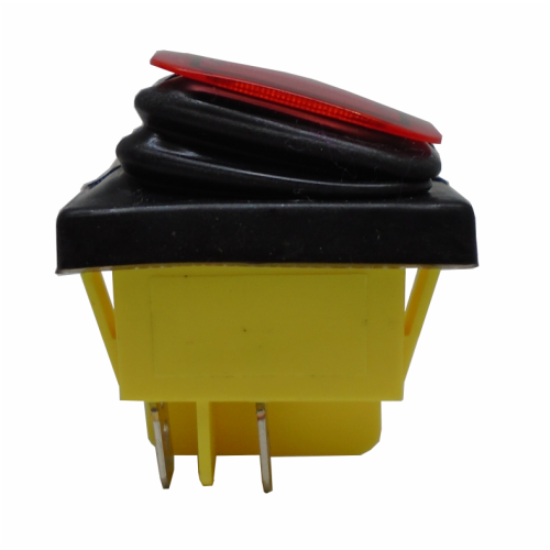 835-093 Switch Balancin Redondo con Piloto Color Amarillo 3 Pines 6A 250V / 10A 125V