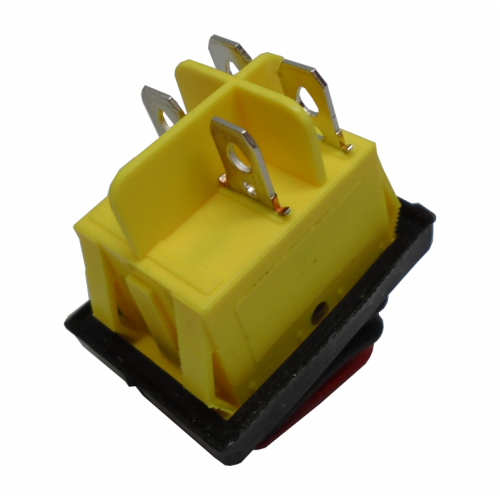 835-093 Switch Balancin Redondo con Piloto Color Amarillo 3 Pines 6A 250V / 10A 125V