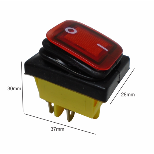 835-093 Switch Balancin Redondo con Piloto Color Amarillo 3 Pines 6A 250V / 10A 125V