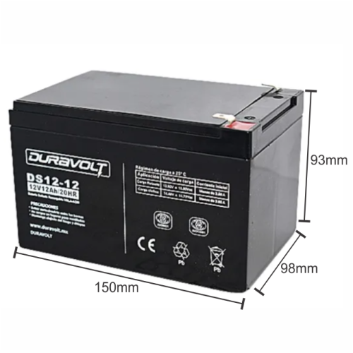 DS12-12 Batería Recargable Sellada de Acido Plomo 12V 12Ah