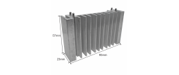 DISIPA-013 Disipador de Calor 95X23X57MM Color Gris, 11 Aletas, Aluminio