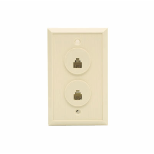 300-014 Placa de Pared con Dos Conectores Telefónicos RJ11 Color Marfil