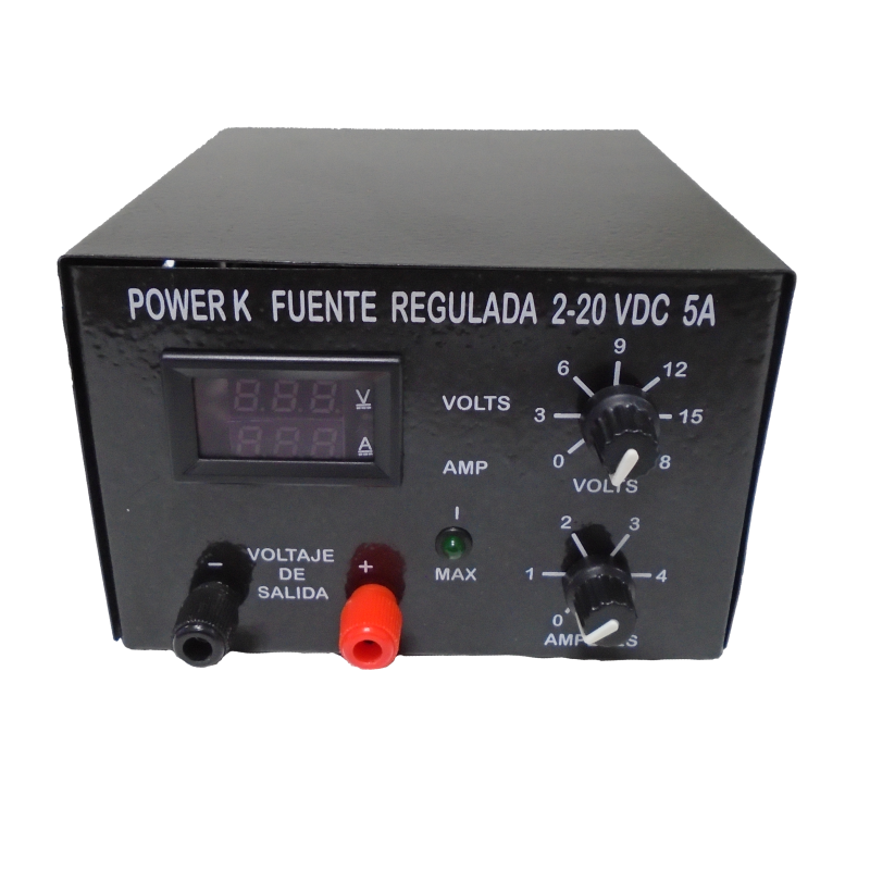 FR20-5 Fuente Regulable 2-20 VDC Var 5A con Control de Corriente