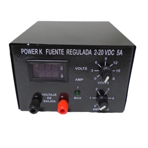 FR20-5 Fuente Regulable 2-20 VDC Var 5A con Control de Corriente