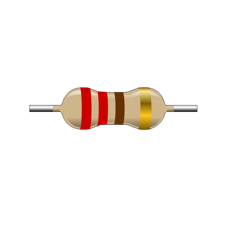 R220E-1-2 Resistencia de Carbón 220 ohms 1/2 Watt