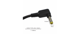 080-917 Cable de Reemplazo para Cargador de Laptop, 1.1m, Plug Invertido en L de 2mm