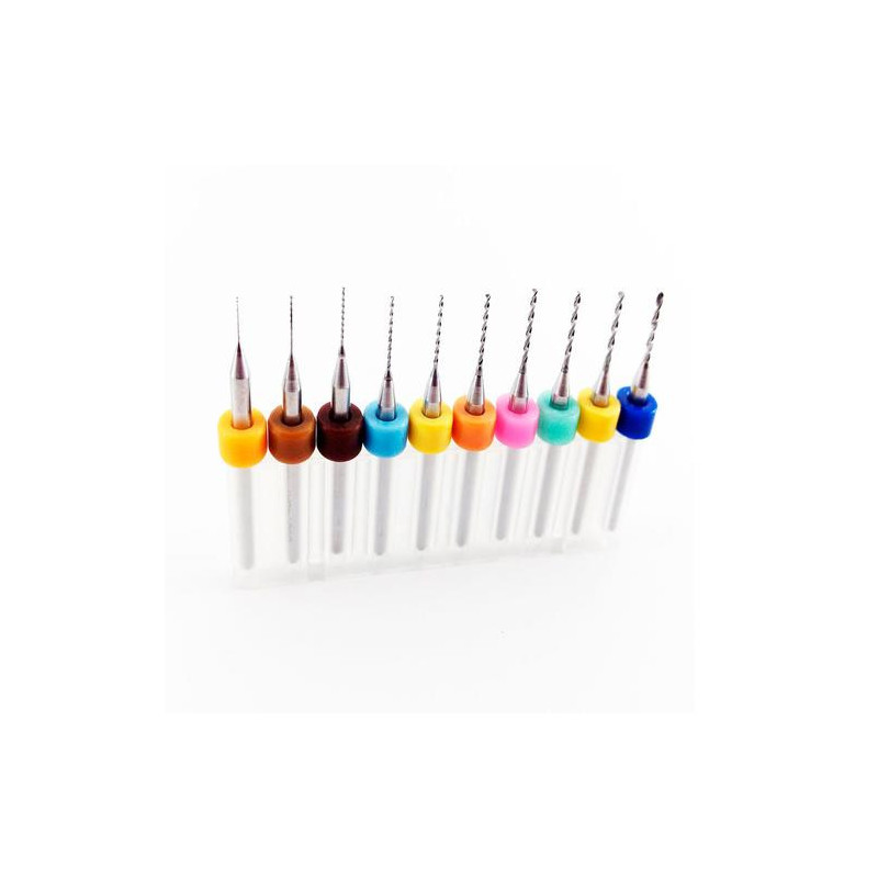 KIT-228 Kit de 10 Brocas Fresas 0.3-1.2mm para PCB