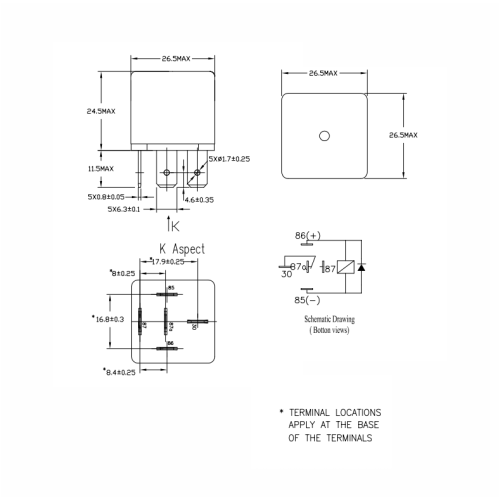 0-1432795-1 Relevador 24V 120A 5 Pines