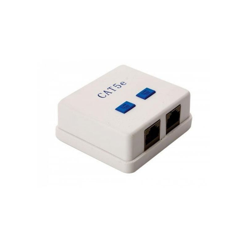 350-052 Roseta Doble RJ45 CAT5E Color Blanco Ethernet