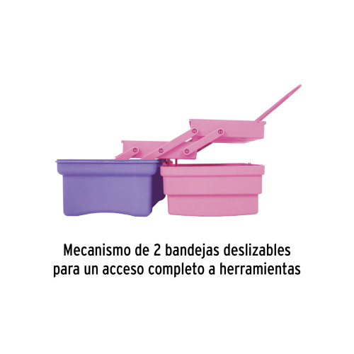 CCO-14RP聽Caja para Herramienta Cosmetiquera, 14", Color Rosa Morado 25052