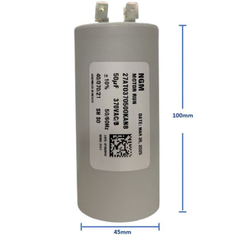 CTA-50-370V Capacitor de Arranque Trabajo 50uF 370V