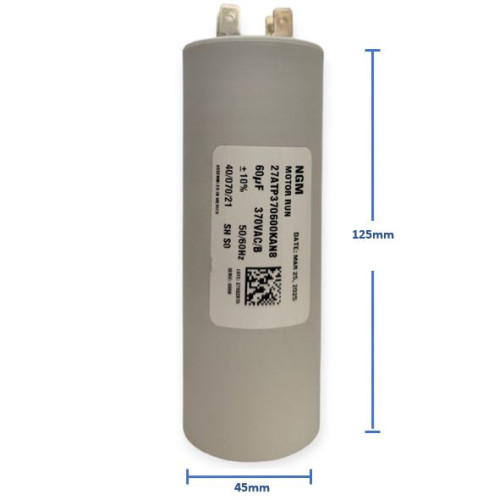 CTA-60-370V Capacitor de Arranque Trabajo 60uF 370V