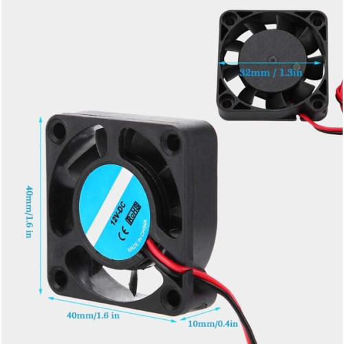 510-7042 Ventilador de Plástico 12V 0.12A 6.7CFM 7000RPM 40X40X10mm