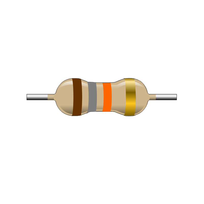 R18K-1-2 Resistencia de Carbón 18K ohms 1/2 Watt