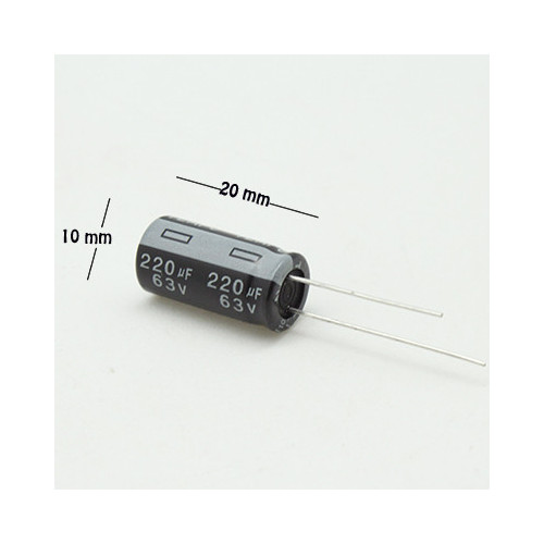 CE-220-63V Capacitor Electrolítico 220uF 63V 105C Radial