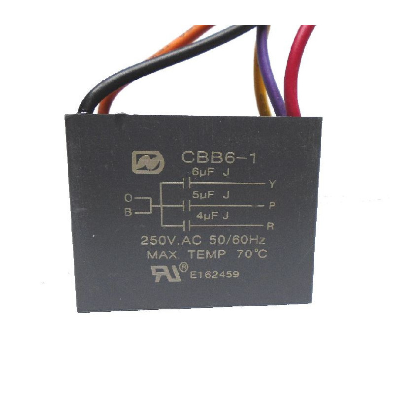 SV-4-5-6 Capacitor para Ventilador 4+5+6uF 250V 50-60Hz
