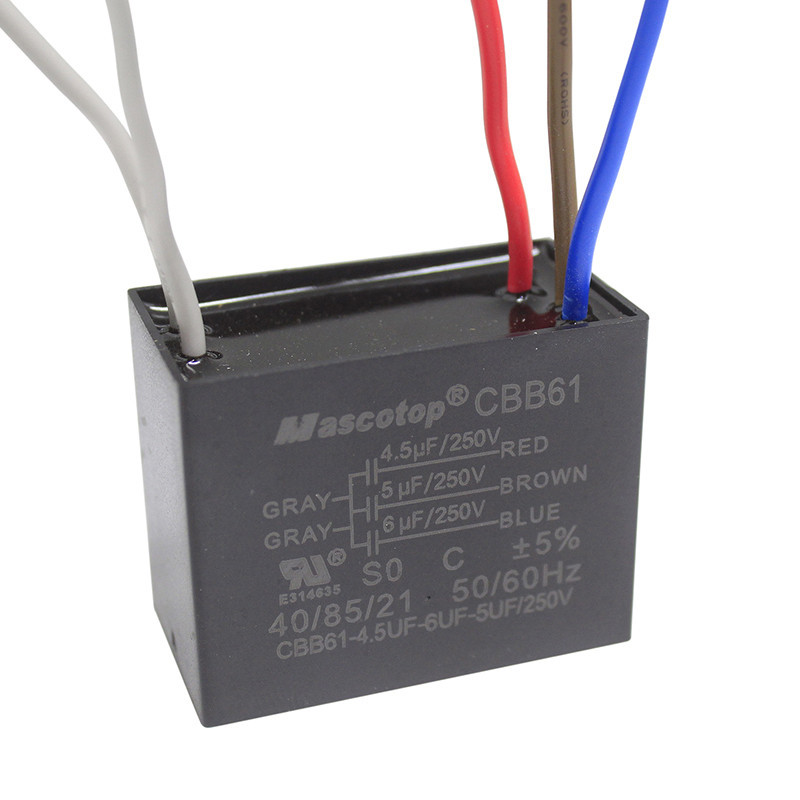 SV-4.5-6-5 Capacitor para Ventilador 4.5uF 5uF 6uF 250V 50-60Hz CBB61