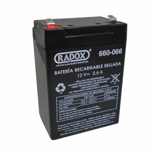 660-066 Bateria Recargable Sellada de Acido Plomo 12V 2.6A