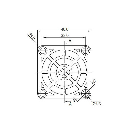 510-1106 Rejilla de Protección para Ventilador 40X40mm, Diagonal 1.75 Pulgadas, Con Filtro, 09150-F/45