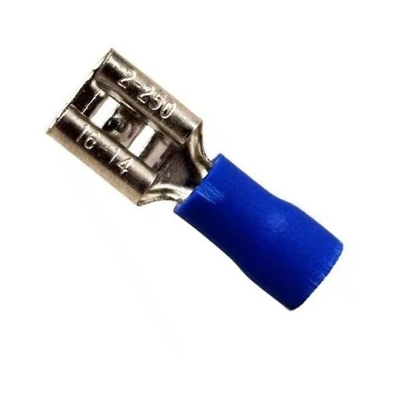 520-845 Terminal Faston Hembra Forro Azul Calibre 14-16