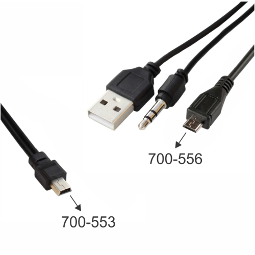 700-556 Cable 2 en 1 Micro USB V8, a Plug 3.5mm y USB