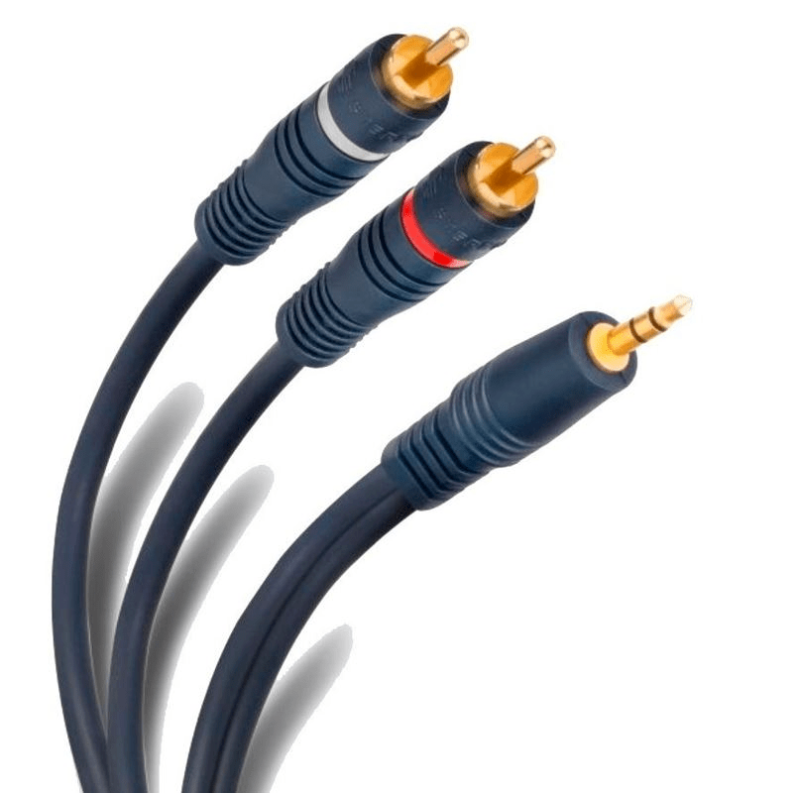 080-161 Cable de 1 Plug 3.5 a 2 RCA Machos 1.8m