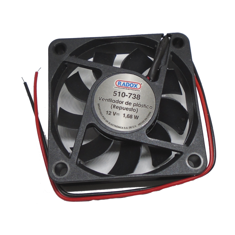 510-738 Ventilador de Plastico Repuesto 12V 6X6X1.5CM