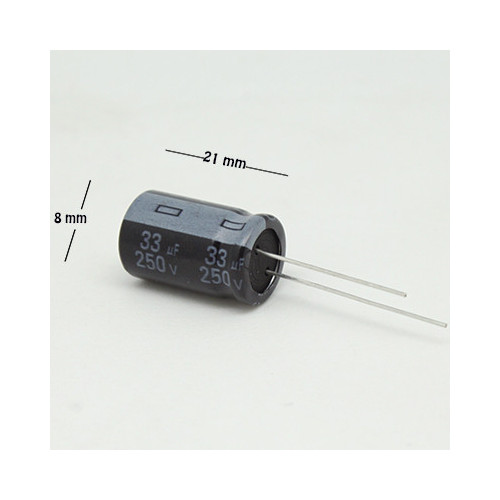 CE-33-250V Capacitor Electrolítico 33uF 250V 105C