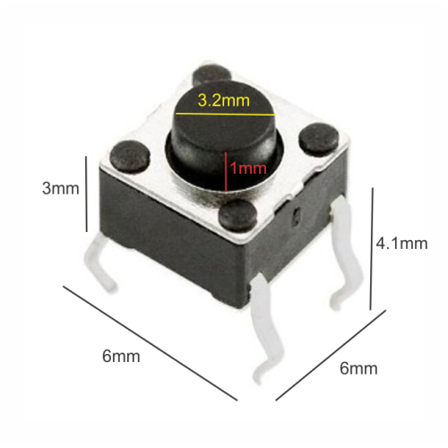 835-721 Mini Switch Cuadrado Chico 4 Pines Boton 1mm