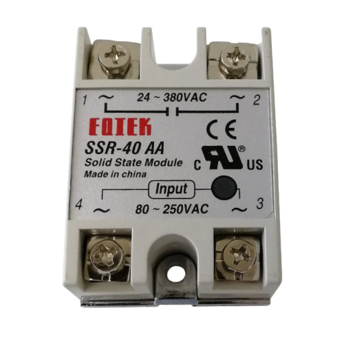 Relè A Stato Solido SSR-40AA 40A - Ingresso 90-250V AC, Uscita 24-480V Relè A Stato Solido SSR-40AA 40A - Ingresso 90-250V AC, Uscita 24-480V
