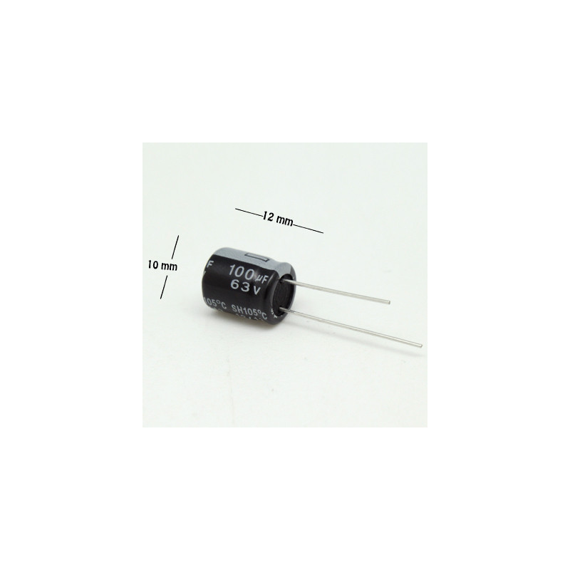 CE-100-63V Capacitor Electrolítico  100uF 63V 105C