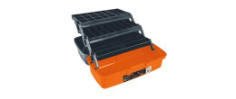 CPE-16N Caja para Pesca Organizador de 16" Color Gris con Tapa Naranja 10539