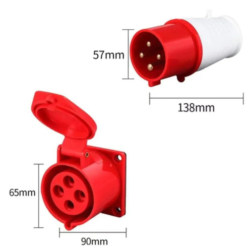 705-1124 Juego De Conector Industrial Impermeable 4 Pines 32A 380 440VAC