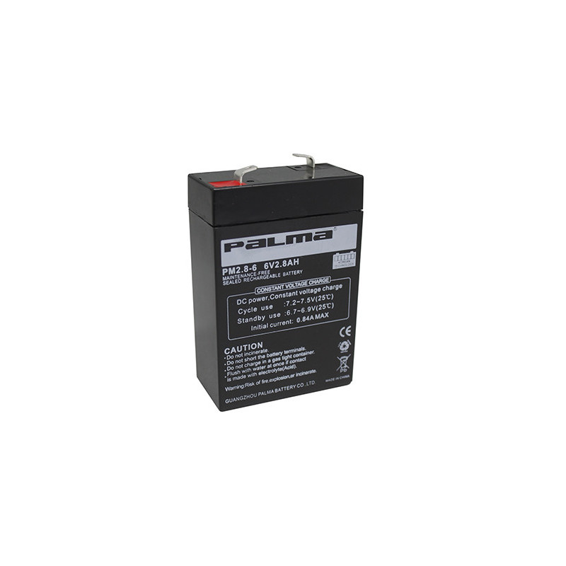 660-1008 Bateria Recargable Sellada de Acido Plomo 6V 2.8A PM2.8-6