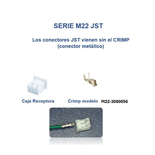 M22-3080056 Terminal Crimp para Conector JST XH Paso 2.54mm, M22 22-26AWG SXH-001T-0.6