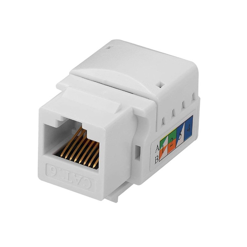 350-010BL Jack RJ45 Keystone CAT6 180 Grados Color Blanco 863-998